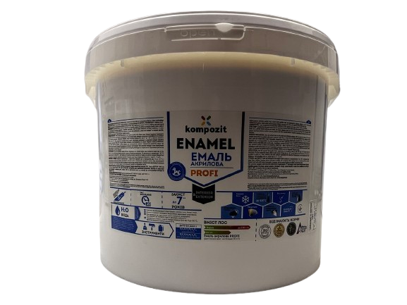 Емаль акрилова Kompozit PROFI RAL 8025 світло-коричневий шовковисто-матовий 12 кг